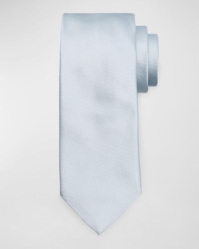 Eton Silk Herringbone Tie - Blue