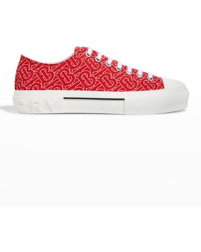 Burberry Tb Monogram Low-top Sneakers - Red