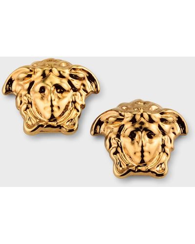 Versace Golden Medusa Head Earrings - Metallic