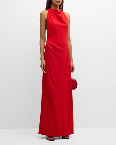 Proenza Schouler Faye Backless Matte Crepe Gown - Red