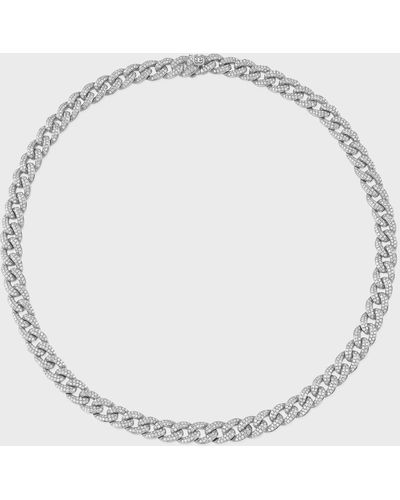 Sydney Evan 14k White Gold Diamond Pave-link Necklace