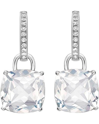 Kiki McDonough Kiki Classic 18k White Gold Topaz Diamond Drop Earrings