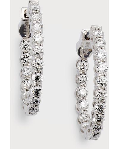 Neiman Marcus 18k White Gold Diamond Hoop Earrings, 1.68tcw