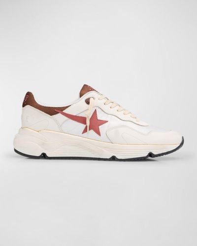 Golden Goose Running Sole Textile And Leather Runner Sneakers - White