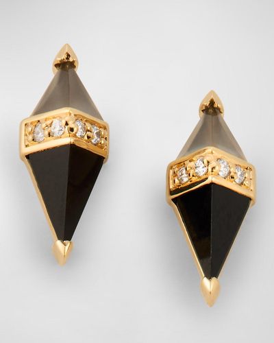 Sorellina 18K Earrings With Moonstone, And Gh-Si Diamonds, 12X5Mm - Metallic