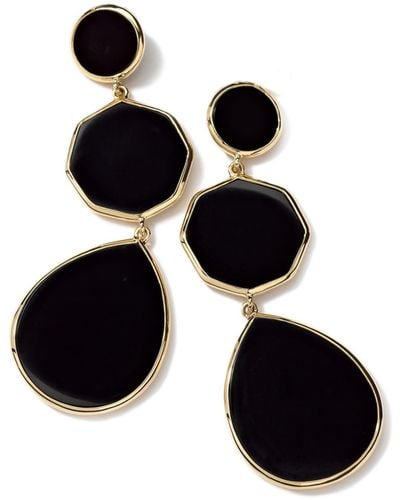 Ippolita Crazy 8's 3-stone Drop Earrings In 18k Gold - Black