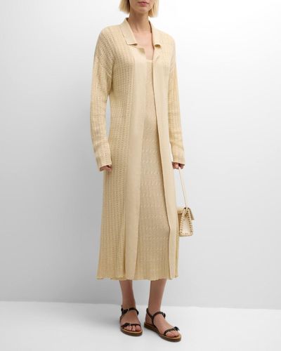 NAADAM Open-Front Cable-Knit Duster Cardigan - Natural