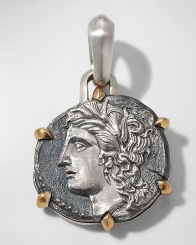 David Yurman 17mm Zodiac Amulet Enhancer In Silver & Gold - Metallic