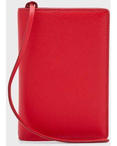 Ferragamo Leather Passport Case - Red