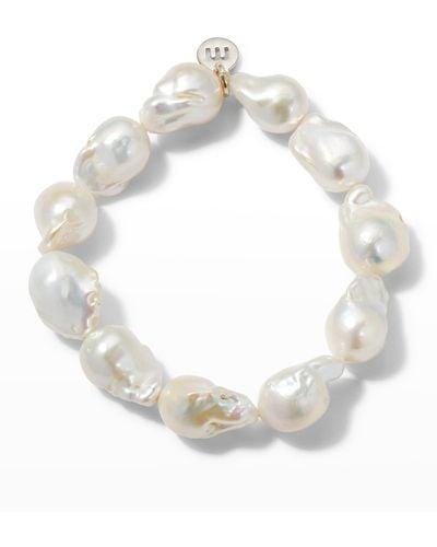 Margo Morrison 5Th Avenue Baroque Pearl Stretch Bracelet - White