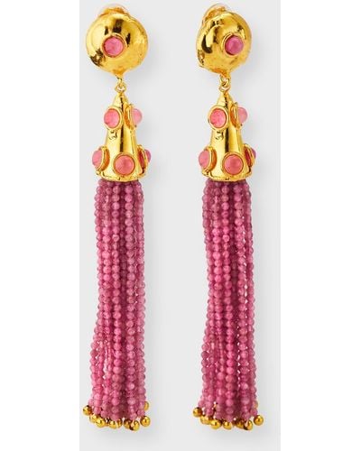 Sylvia Toledano Gio Tassel Clip On Earrings - Pink