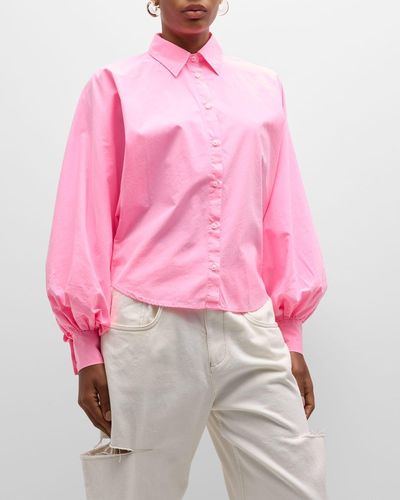 Made In Tomboy Claire Button-front Top - Pink