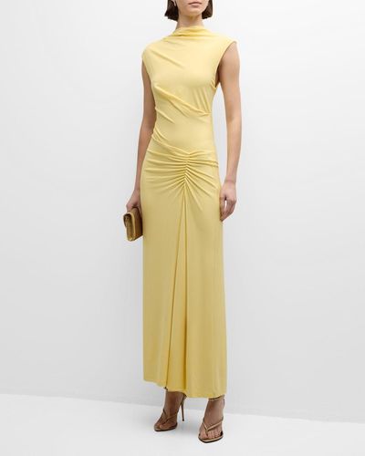 Jonathan Simkhai Acacia Sleeveless Draped Midi Dress - Yellow