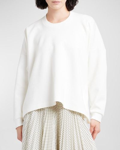 Plan C Oversize Cinched Cotton Sweater - White