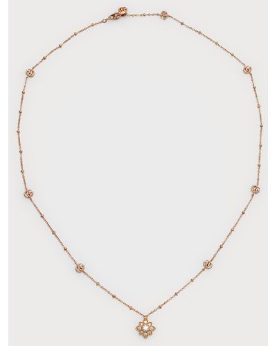 Gucci Flora 18k Beaded Diamond Necklace - Natural