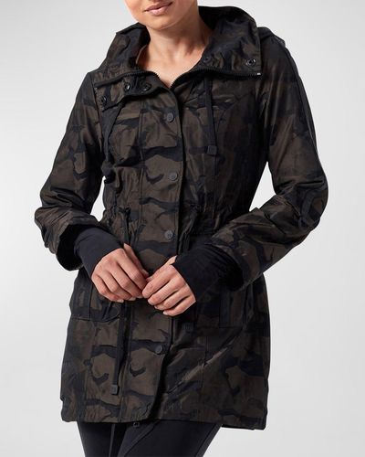BLANC NOIR Print Hooded Anorak Jacket - Black