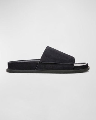 Vince Del Rey Leather Slide Sandals - Blue