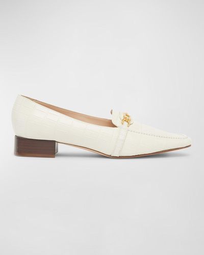 Tom Ford Whitney Croco Chain Loafers - White