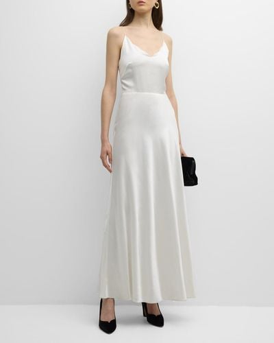 Chloé X Atelier Jolie Silk Scalloped Slip Dress - White