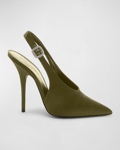 Saint Laurent Yasmeen 125mm slingback pumps - Brown
