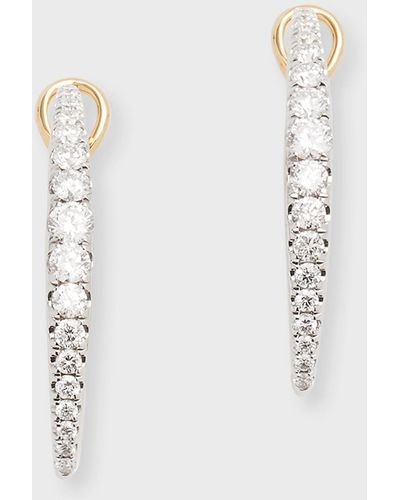 Frederic Sage 18k Yellow Gold Large Graduating Half Diamond Half Polished Earrings - White