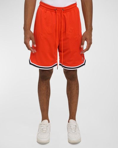 Avirex Icon Mesh Basketball Shorts - Red