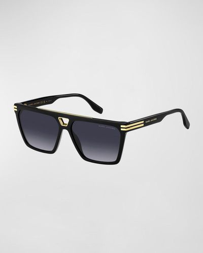 Marc Jacobs Logo Acetate Aviator Sunglasses - Blue