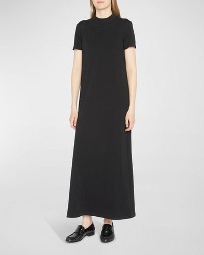 The Row Maritza Layered Organic Cotton Maxi Dress - Black