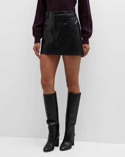 PAIGE Tarra Faux-leather Midi Skirt - Black