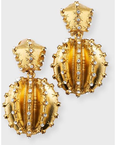 Oscar de la Renta Double Cactus Ball Earrings - Metallic