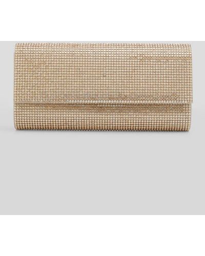 Judith Leiber Perry Beaded Crystal Clutch Bag - Natural