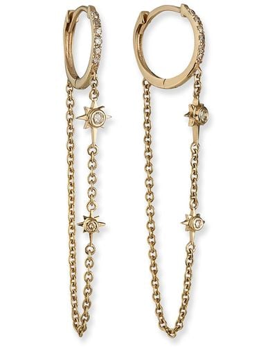 Kastel Jewelry Muse Star 14k Gold Diamond Dangle Earrings - Metallic