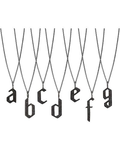 Bridget King Jewelry Black Diamond Alphabet Necklace - Metallic