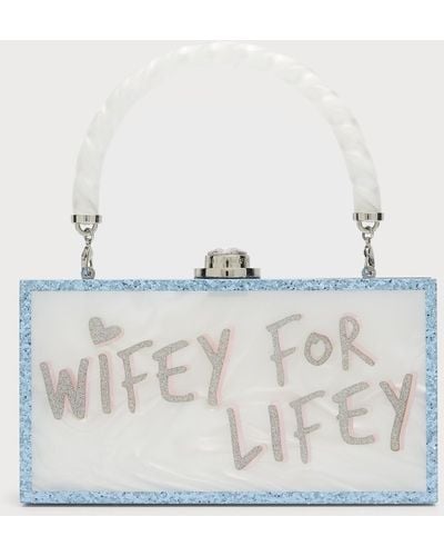 Sophia Webster Cleo Wifey For Lifey Clutch Bag - Gray
