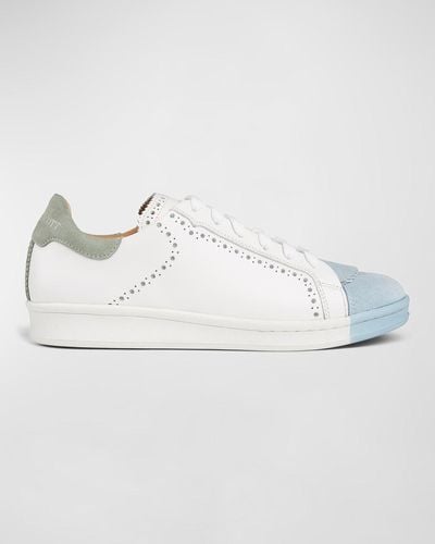 The Office Of Angela Scott The Elliot Mixed Leather Low-top Sneakers - White