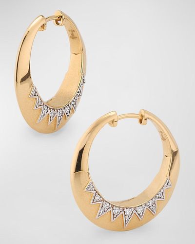 Sorellina 18K Huggie Earrings With Gh-Si Diamonds, 22Mm - Metallic