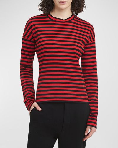 Plan C Riga Marinaio Striped Jersey Long-Sleeve Shirt - Red