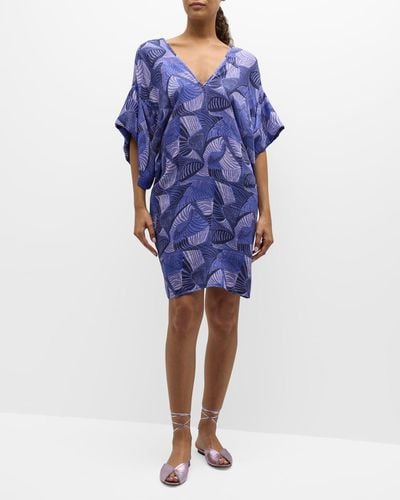 Jaline Alison Geo Print Mini Dress - Blue