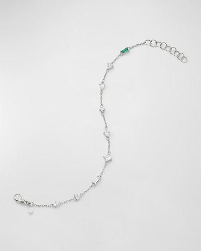 Monica Rich Kosann Sterling Silver Multi-cut Rock Crystal Tennis Bracelet - White