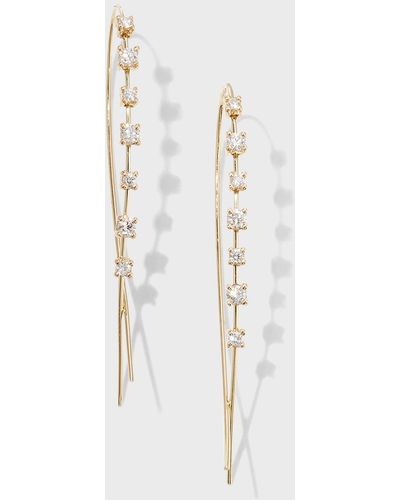 Lana Jewelry Solo Mini Narrow Upside Down Hoop Earrings With Diamonds, 41Mm - White