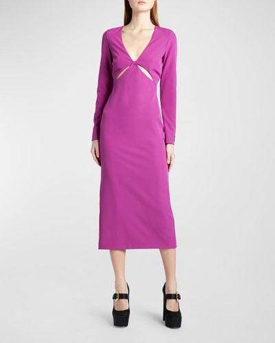 Versace Cut-Out Midi Sheath Dress - Pink