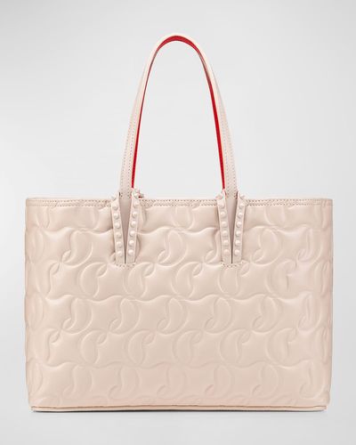 Christian Louboutin Cabata Small Cl-embossed Tote Bag - Natural