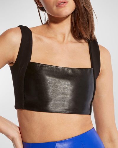 AS by DF Hailey Recycled Leather Bralette - Black