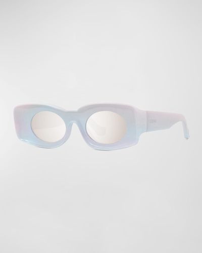 Loewe Holographic Thin Geometric Sunglasses - White