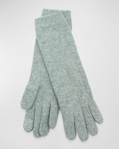 Portolano Long Cashmere Tech Gloves - Blue
