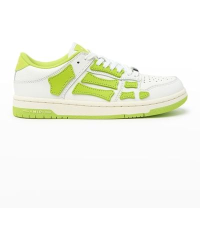 Amiri Skel Bicolor Leather Low-top Sneakers - Green