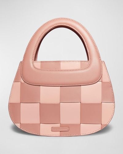 Lele Sadoughi Carla Checkered Leather Top-Handle Bag - Pink