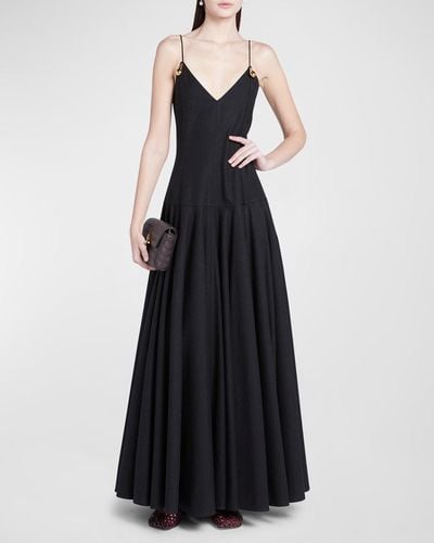 Bottega Veneta Drop A-Line Cotton Dress - Black