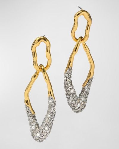 Alexis Solanales Crystal Double Link Earrings - White
