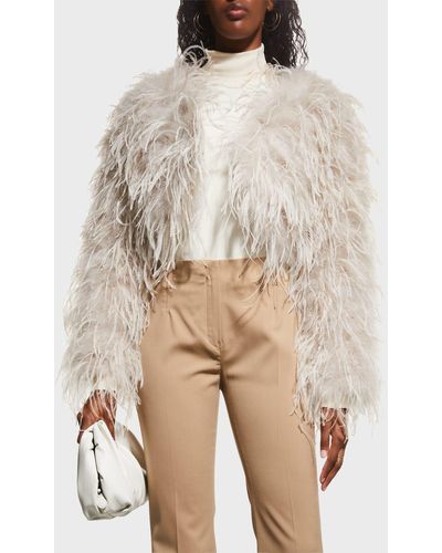 Lamarque Hallie Ostrich Topper Jacket - Natural